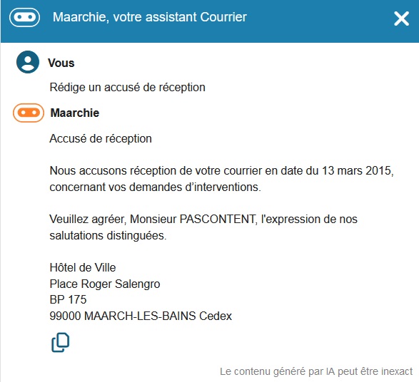 Accusé réception courrier