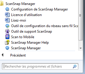 Configuration ScanSnap manager