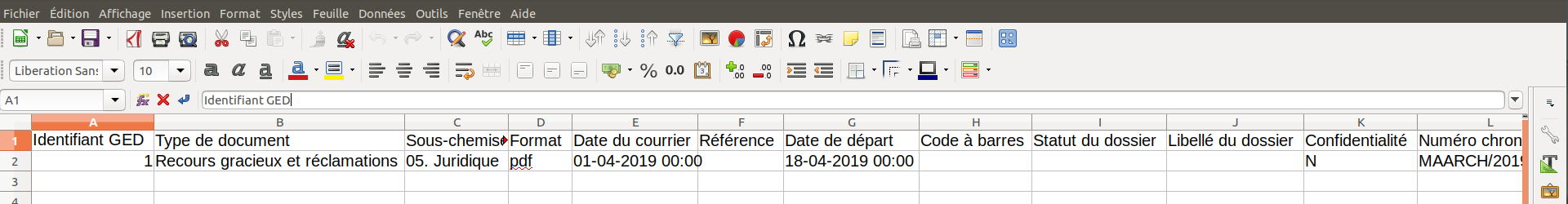 Génération de l'export CSV