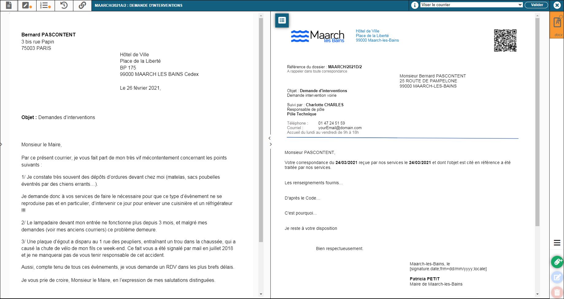 Viser et signer des courriers · Documentation Maarch Courrier