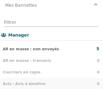 Liste des bannettes d'un utilisateur