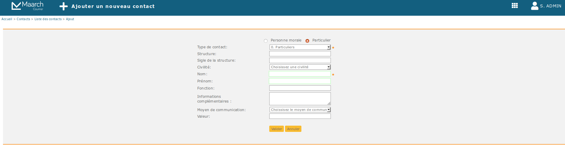 Gestion des contacts