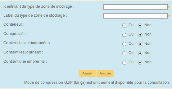 Types de stockage