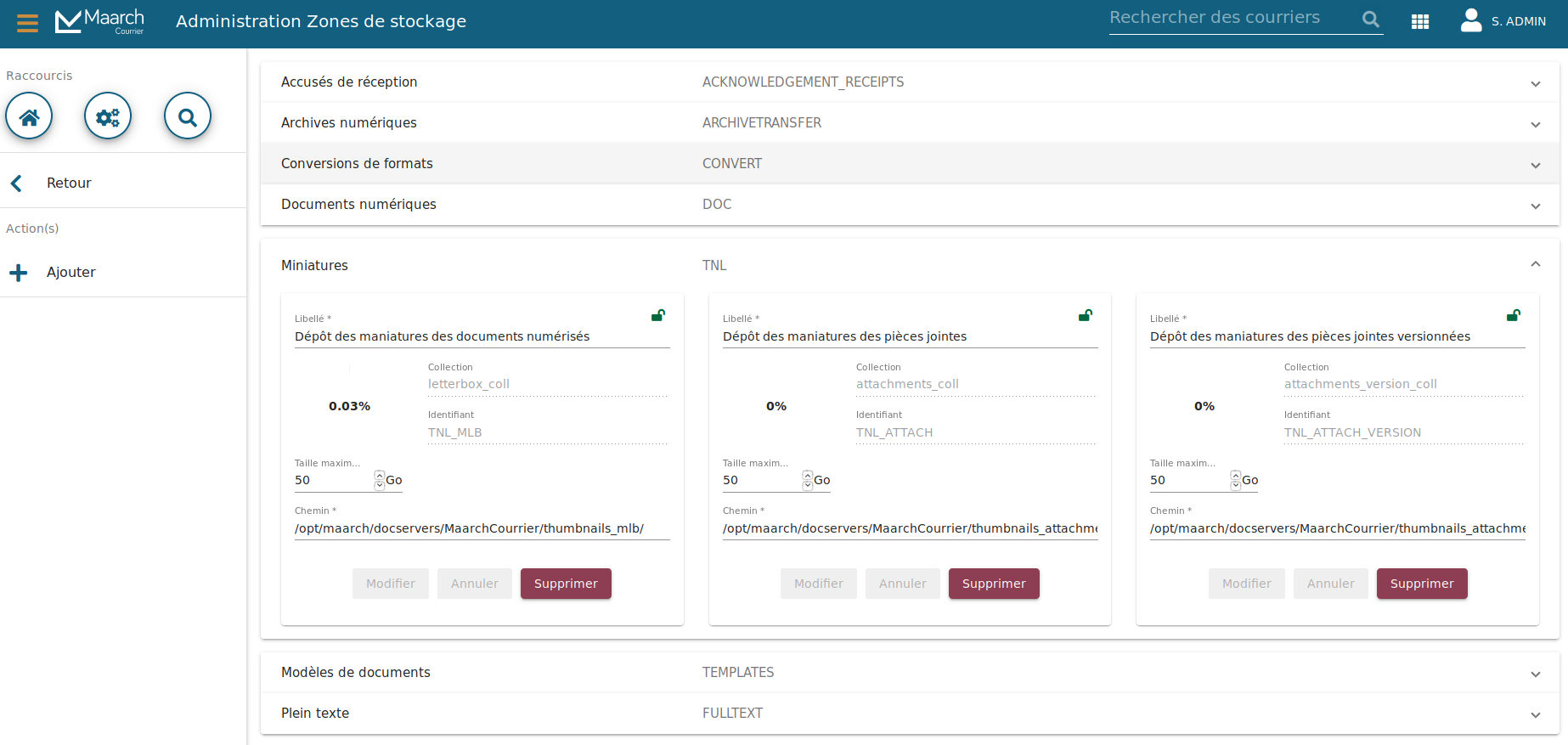 Gestion des espaces de stockage