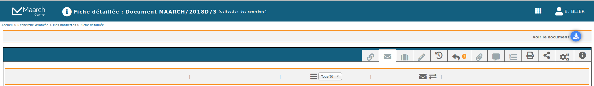 Envoi d'un pli numérique depuis la page détails