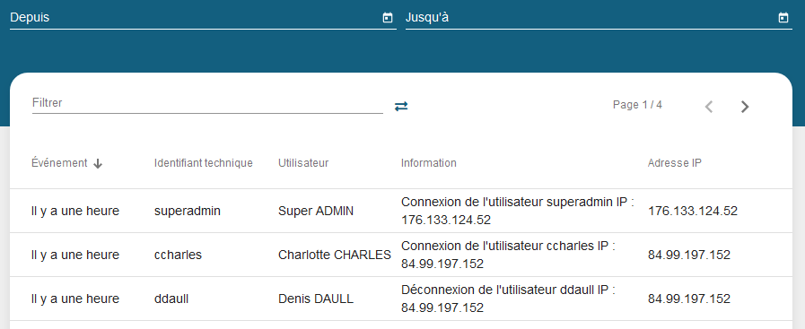 Gestion des historiques