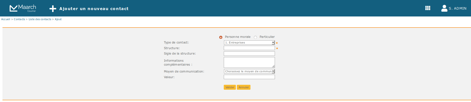 Gestion des contacts