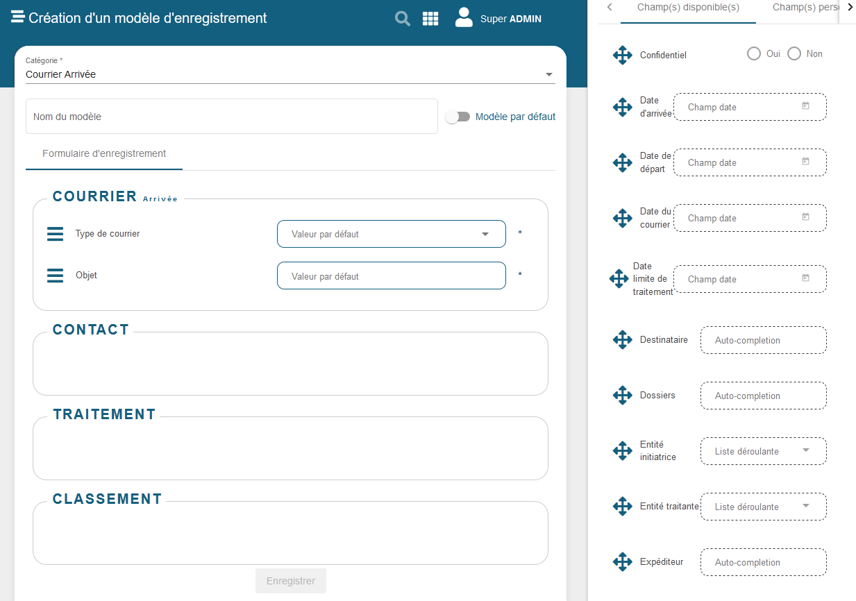 Gestion des actions