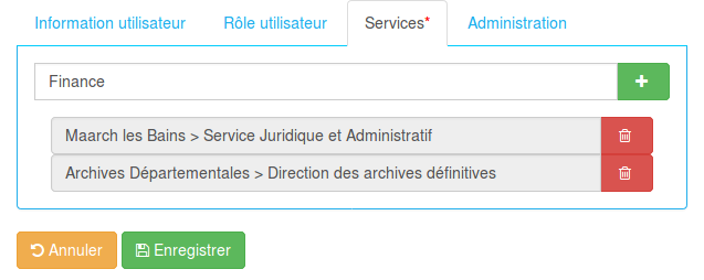 Ajouter un service à un utilisateur